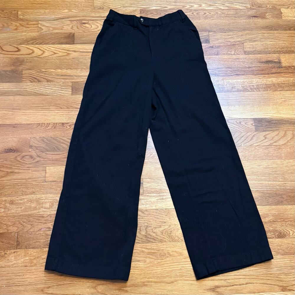 Treasure & Bond Women’s XS Cotton Black Wide Leg Trousers Dark Academia Work